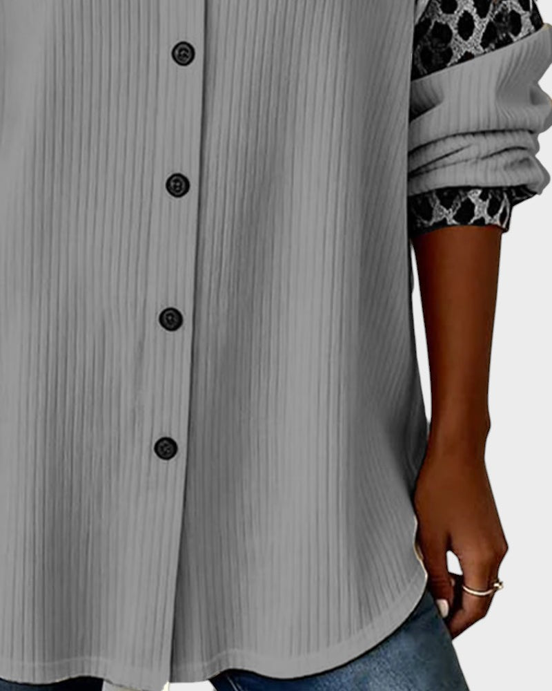 Jackie | Leopard Print Button-Down Shirt