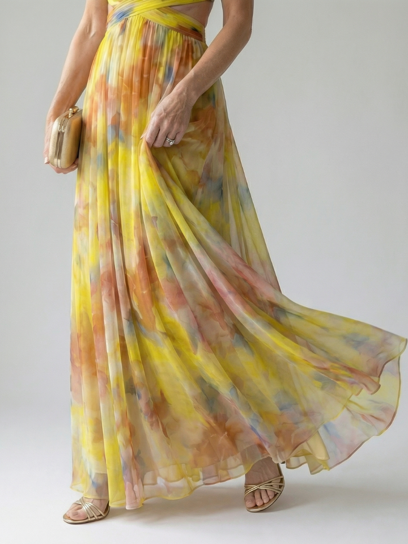 Isel | Soft Wrap Three Quarter Sleeve Maxi Dress