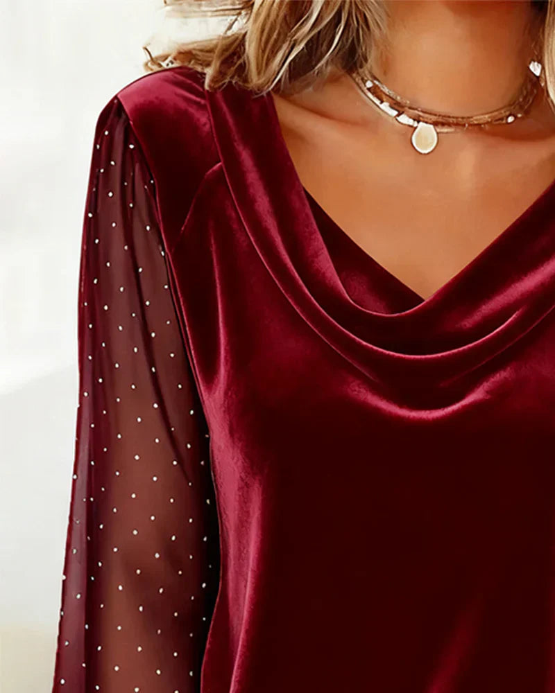 Avery | Elegant Blouse with Draped Collar