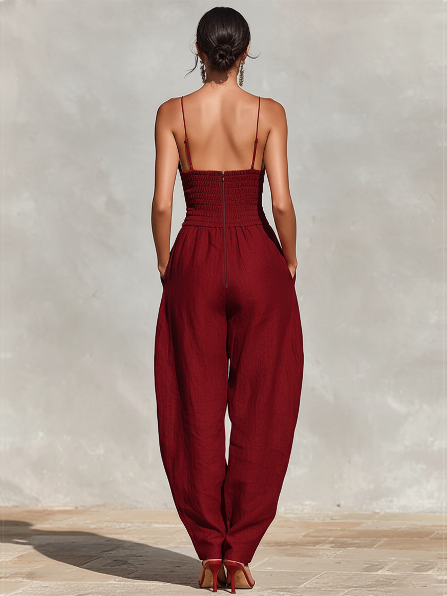 Hellen | Chic Jumpsuit with Belted Waist and Wide Legs