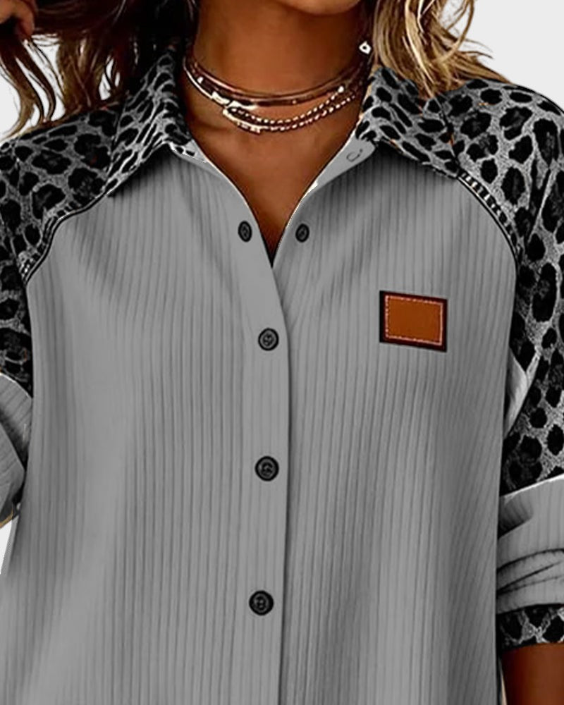 Jackie | Leopard Print Button-Down Shirt