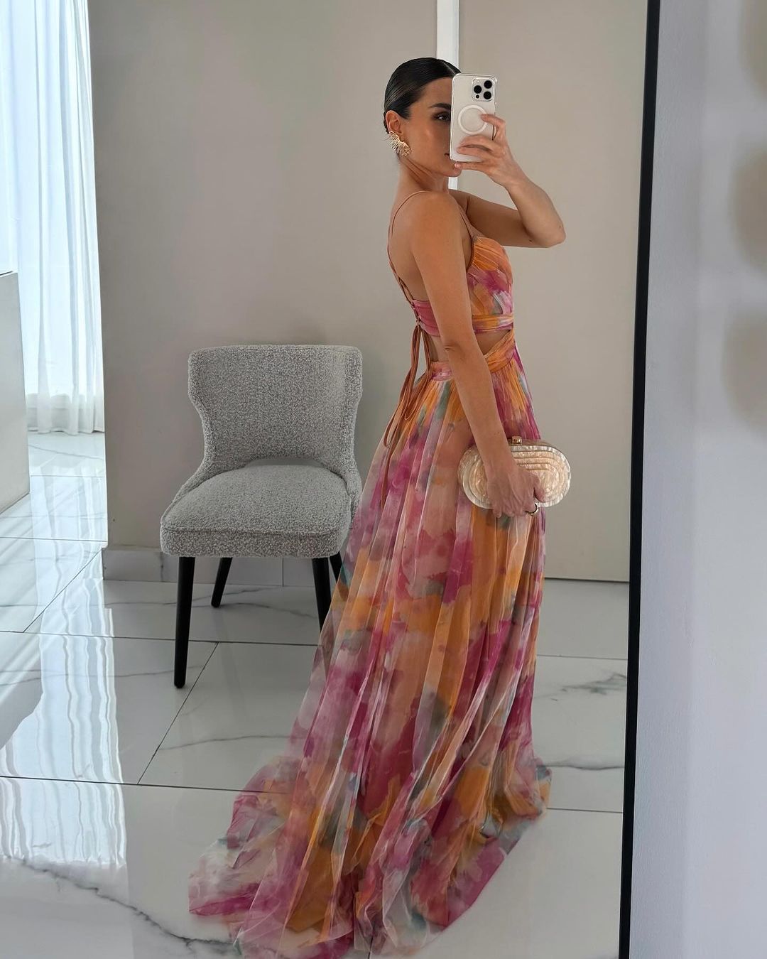 Amy's Wardrobe | Women's V-Neck Dress with Flowing Skirt
