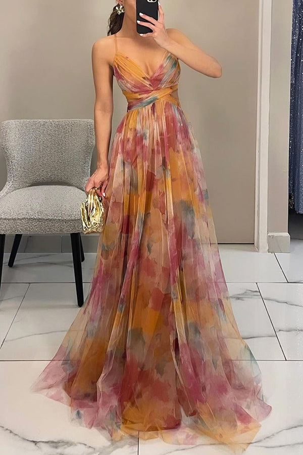 Amy's Wardrobe | Women's V-Neck Dress with Flowing Skirt