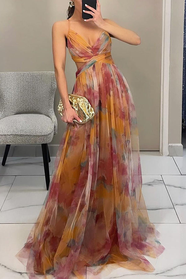 Amy's Wardrobe | Women's V-Neck Dress with Flowing Skirt