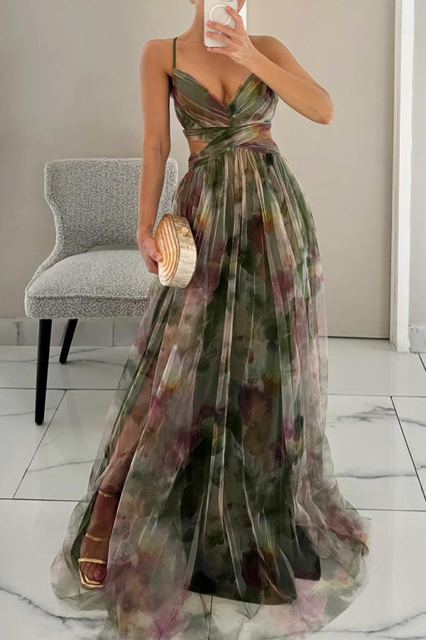 Amy's Wardrobe | Women's V-Neck Dress with Flowing Skirt