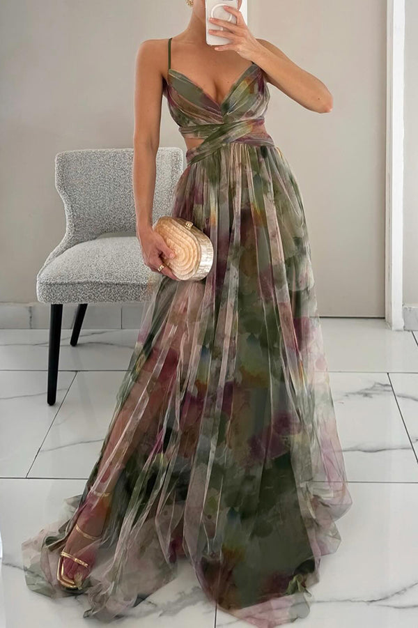 Amy's Wardrobe | Women's V-Neck Dress with Flowing Skirt