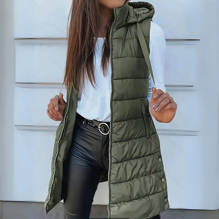 Mitchelle - Casual Long Sleeveless Puffer Vest