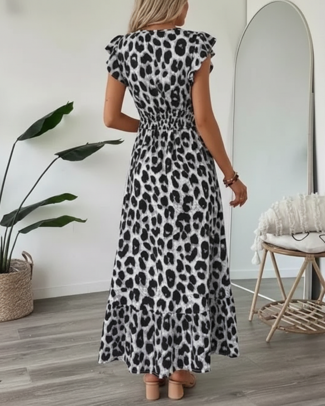 Judie | Leopard Print Midi Dress