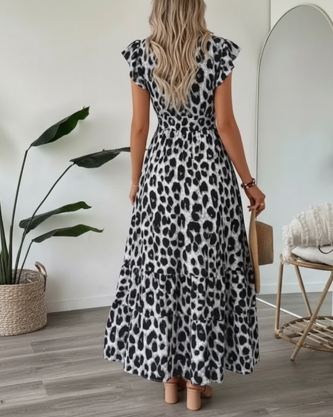Judie | Leopard Print Midi Dress