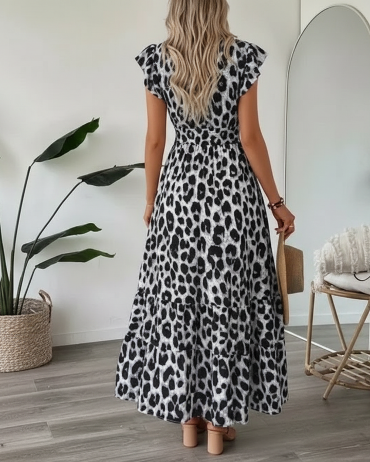 Judie | Leopard Print Midi Dress