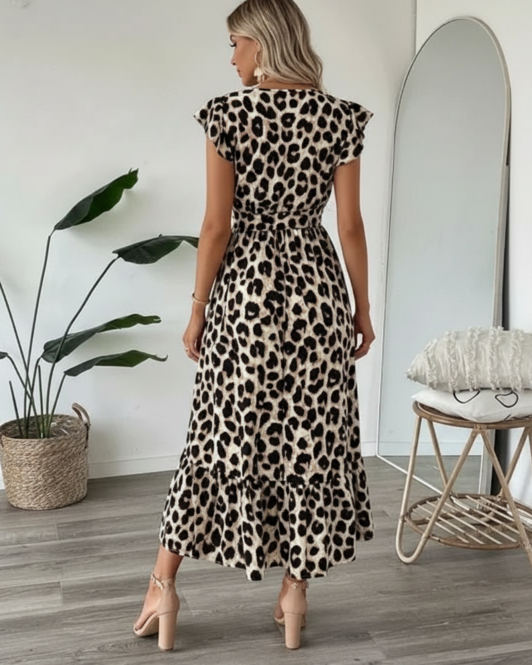 Judie | Leopard Print Midi Dress