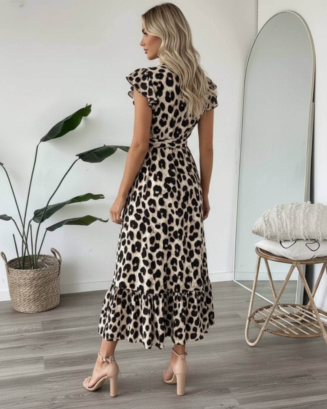 Judie | Leopard Print Midi Dress