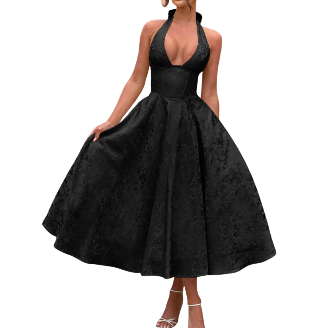 Valarie | Elegant Three Quarter Sleeve Maxi Dress