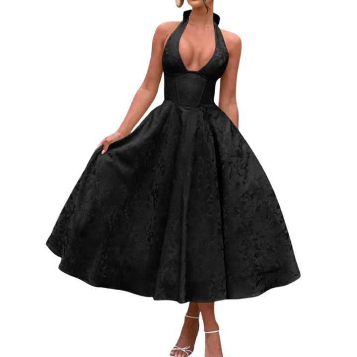 Valarie | Elegant Three Quarter Sleeve Maxi Dress