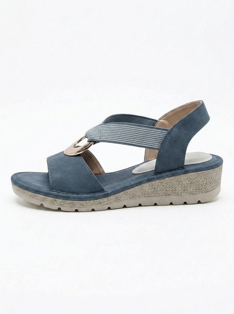 Amy's Wardrobe | Sleek Flat Sandals with Metal Buckle
