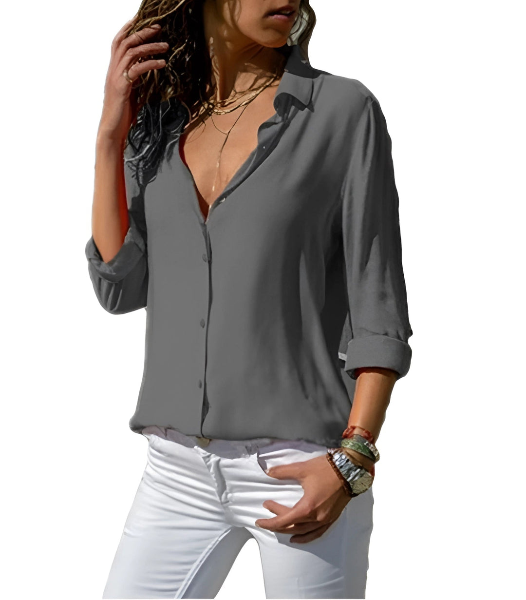 Amy's Wardrobe | V-Neck Fluid Silk Blouse