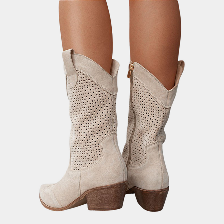 Rachelle Cowboy Style Orthopedic Boots | Comfortable Leather Footwear