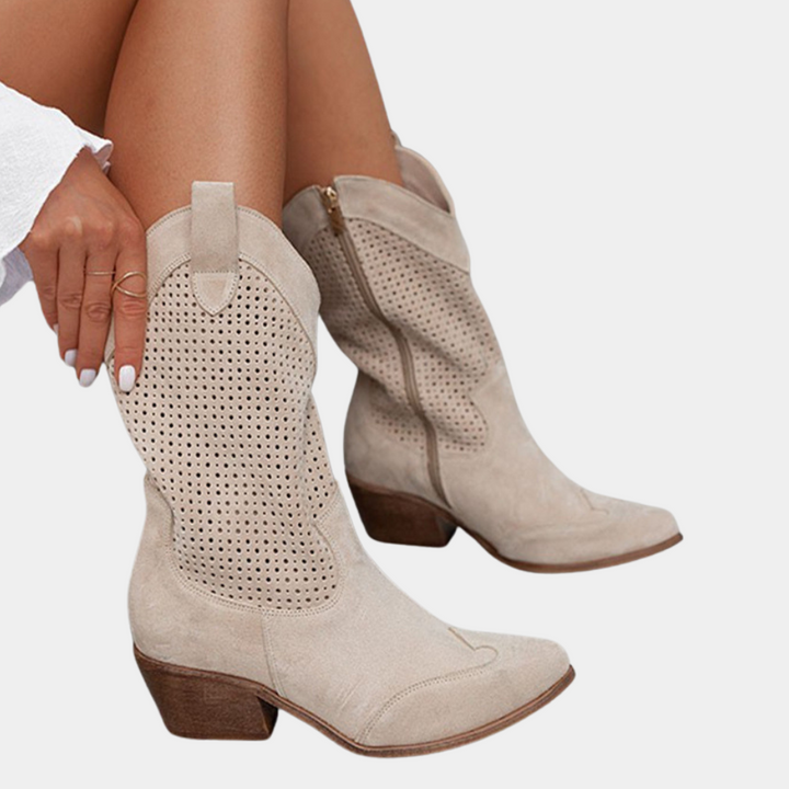 Rachelle Cowboy Style Orthopedic Boots | Comfortable Leather Footwear