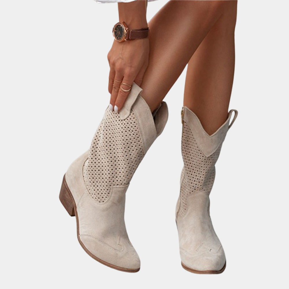 Rachelle Cowboy Style Orthopedic Boots | Comfortable Leather Footwear