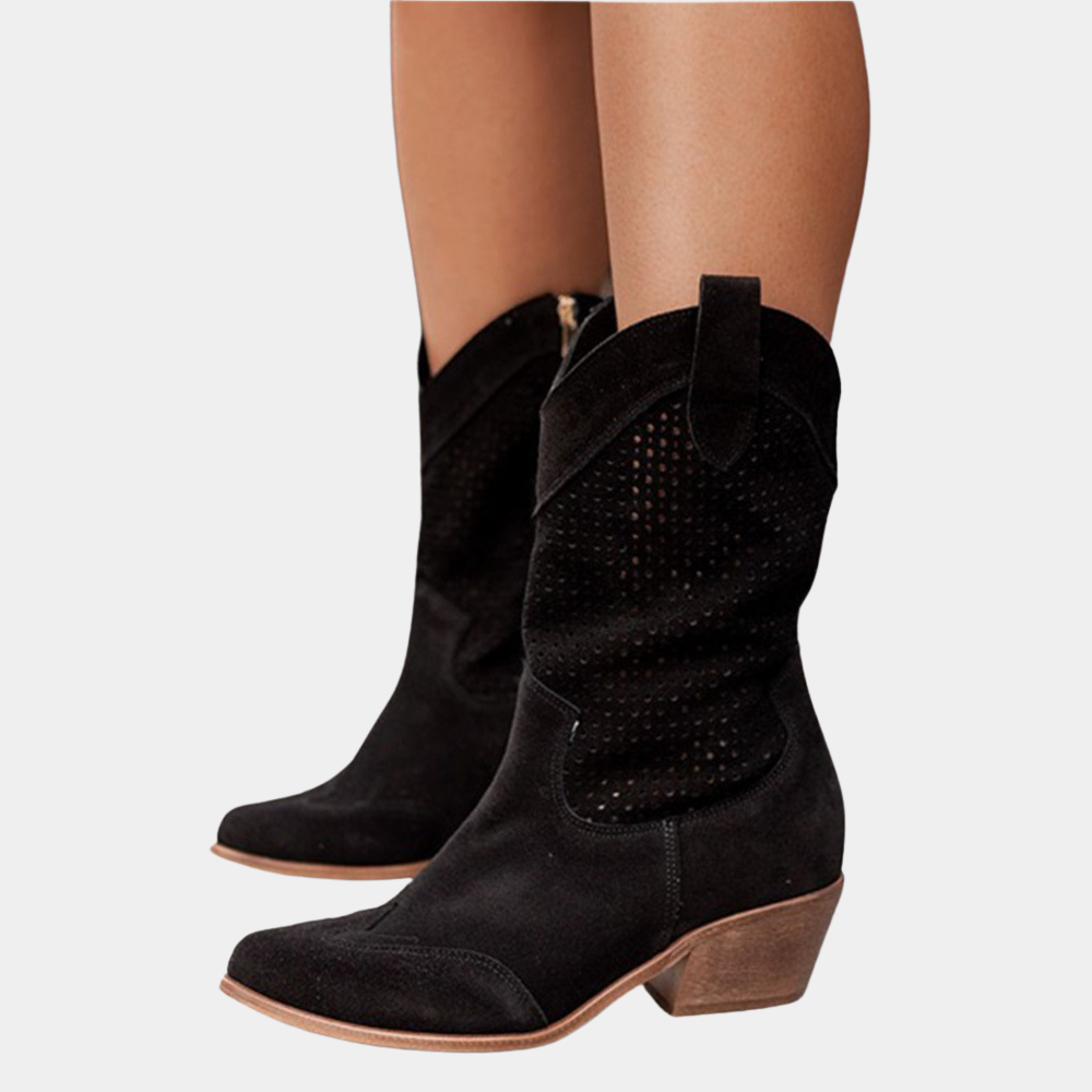 Rachelle Cowboy Style Orthopedic Boots | Comfortable Leather Footwear
