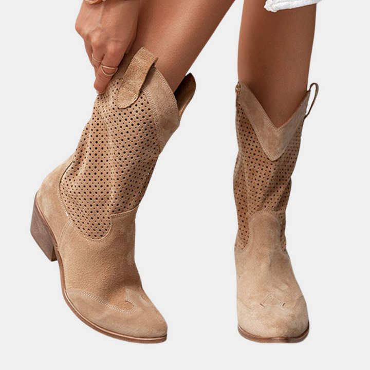 Rachelle Cowboy Style Orthopedic Boots | Comfortable Leather Footwear