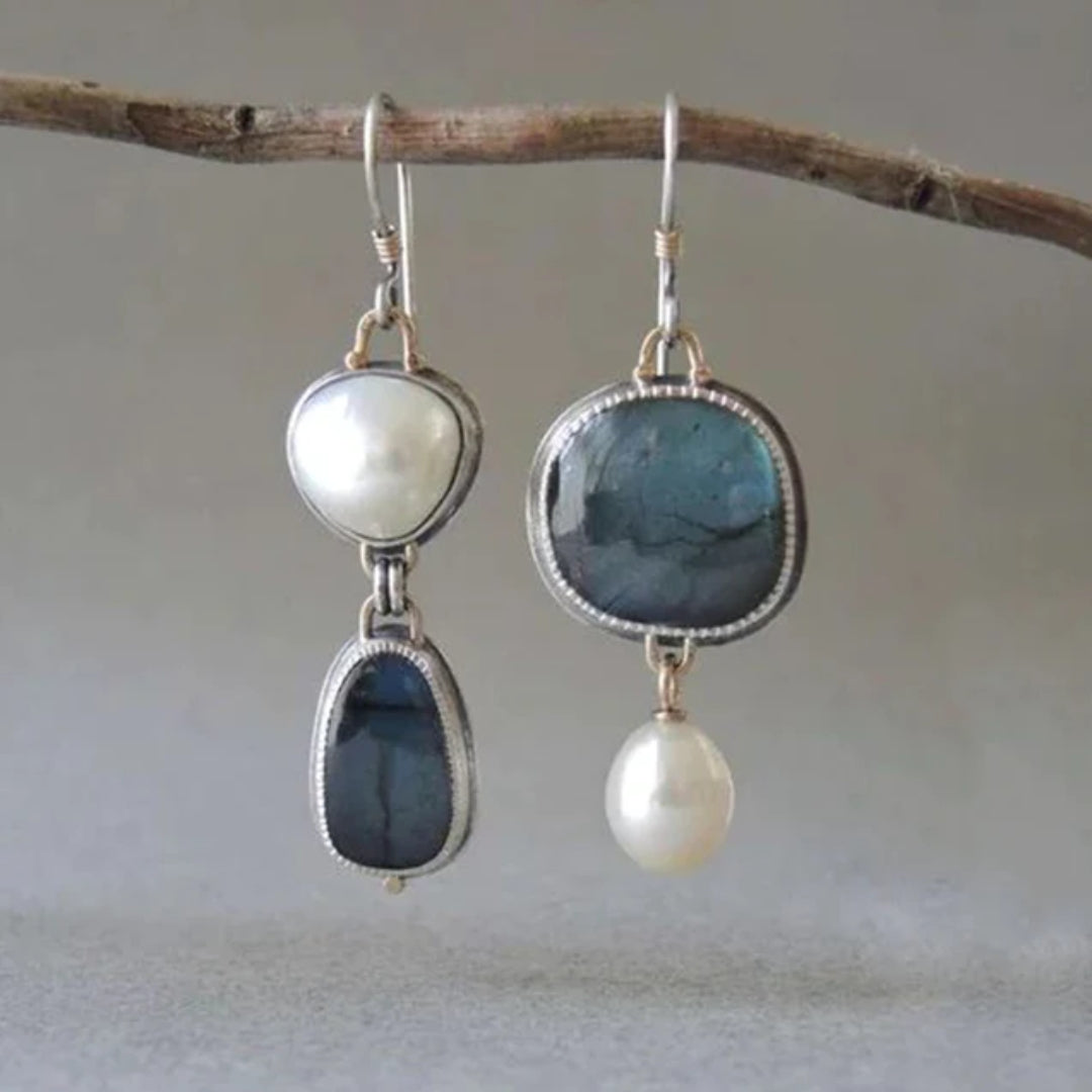 Graceful Blue Pearl Earrings | Elegant Design Accessory