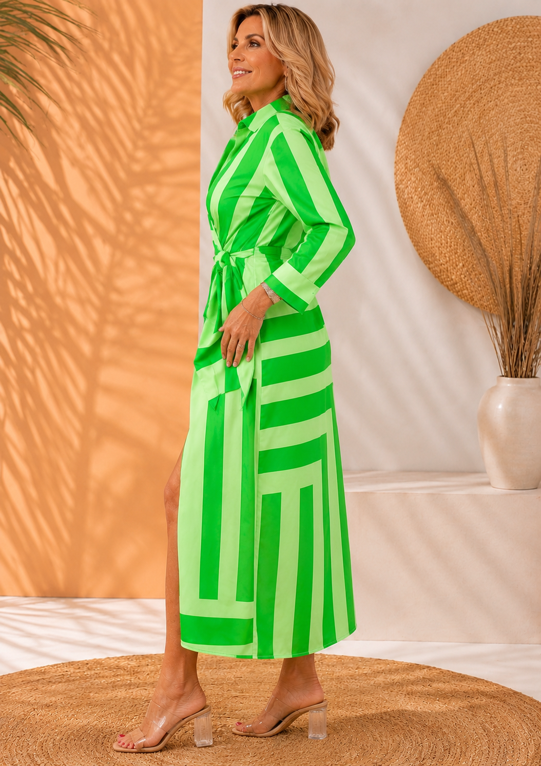 Olena | Floral Print Three Quarter Sleeve Maxi Dress