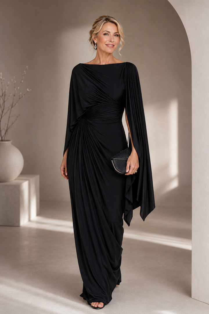 Merideth | Floral Print Three Quarter Sleeve Maxi Dress