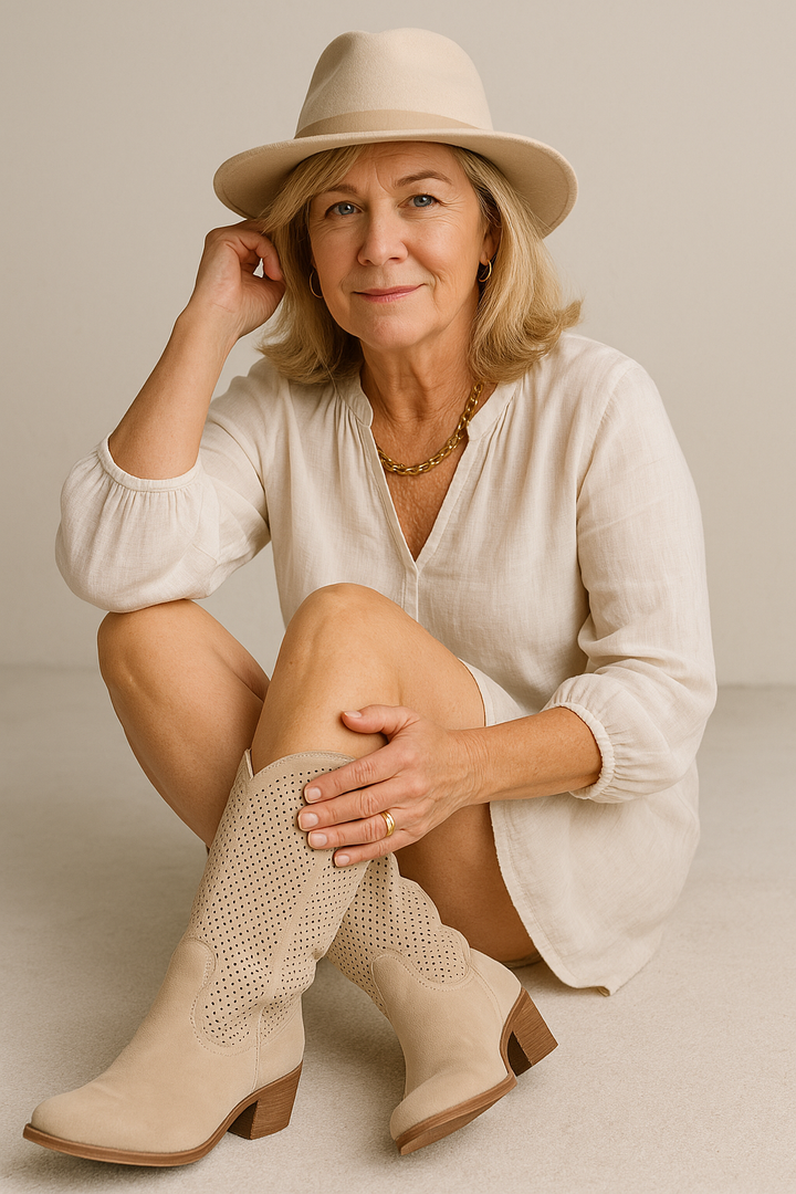 Rachelle Cowboy Style Orthopedic Boots | Comfortable Leather Footwear