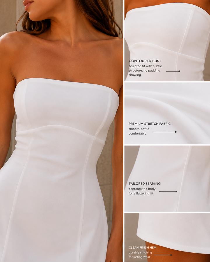 Amy's Wardrobe | Strapless Mini Dress in Bright Light