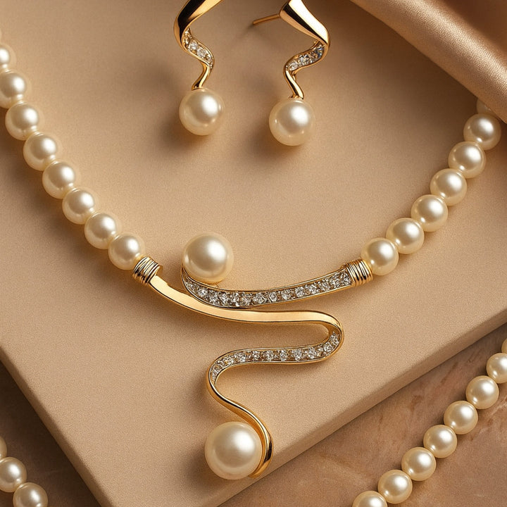 Amy's Wardrobe | Elegant Natural Pearl Necklace Set