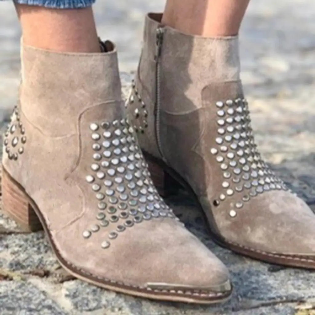 Nysa - Studded Leather Ankle Boots