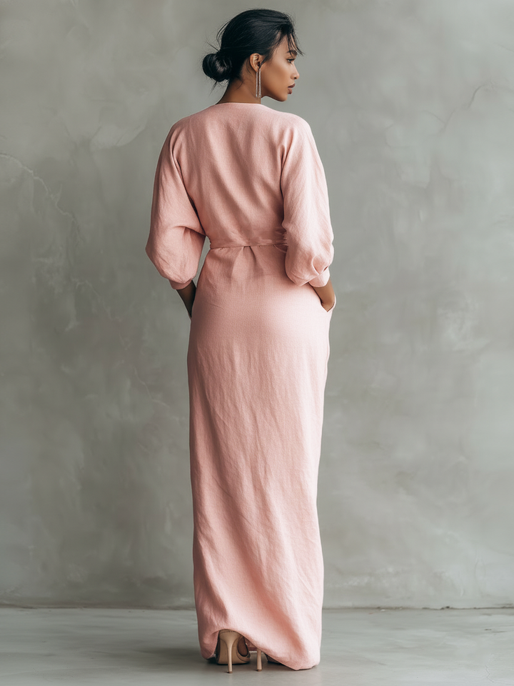 Joelle | Floral Print Three Quarter Sleeve Maxi Dress