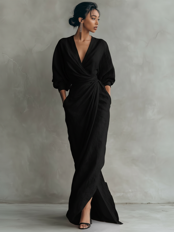 Joelle | Floral Print Three Quarter Sleeve Maxi Dress
