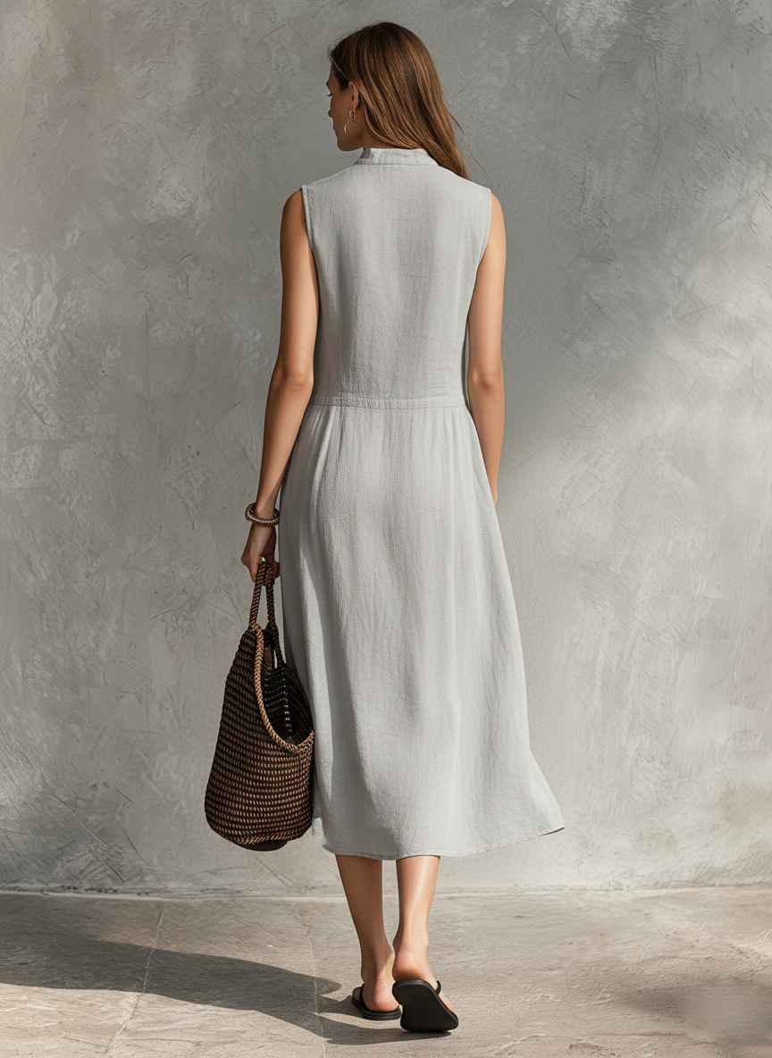 Alyssia | Elegant Midi Dress with Ruffle Detail and Flowy Silhouette