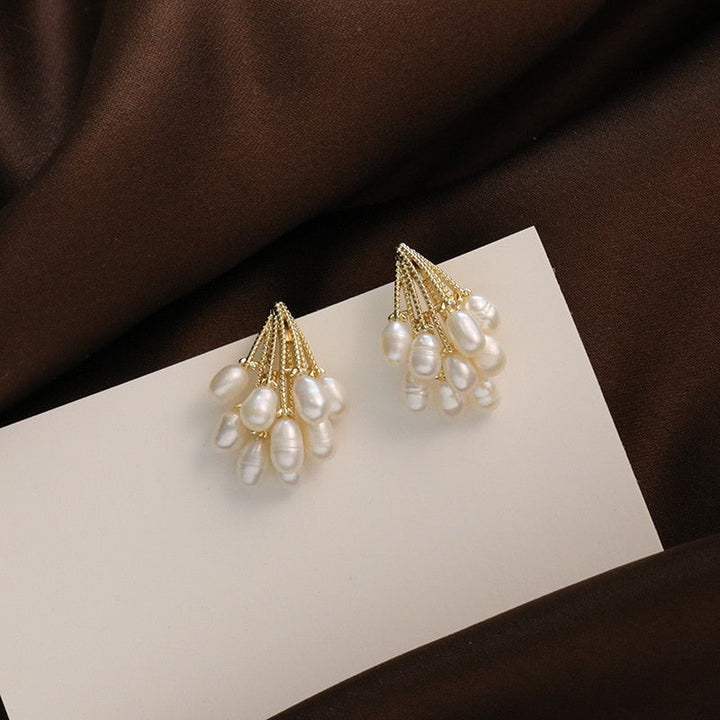 Pearl Rain Earrings - Elegant, Statement, Dangle Earrings