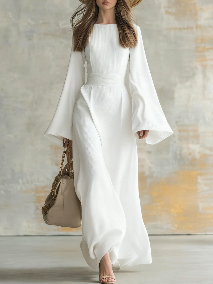 Samantha | Elegant Three Quarter Sleeve Midi Dress