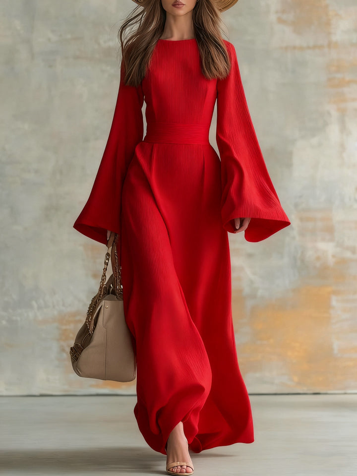Samantha | Elegant Three Quarter Sleeve Midi Dress