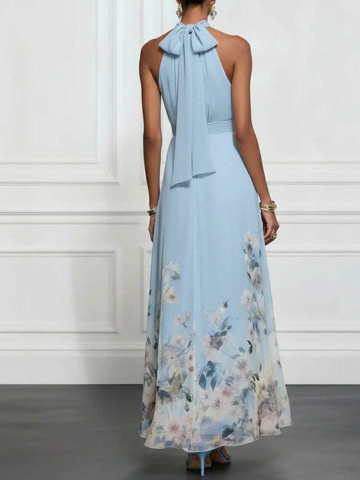 Kezia | Floral Chiffon Halter Maxi Dress