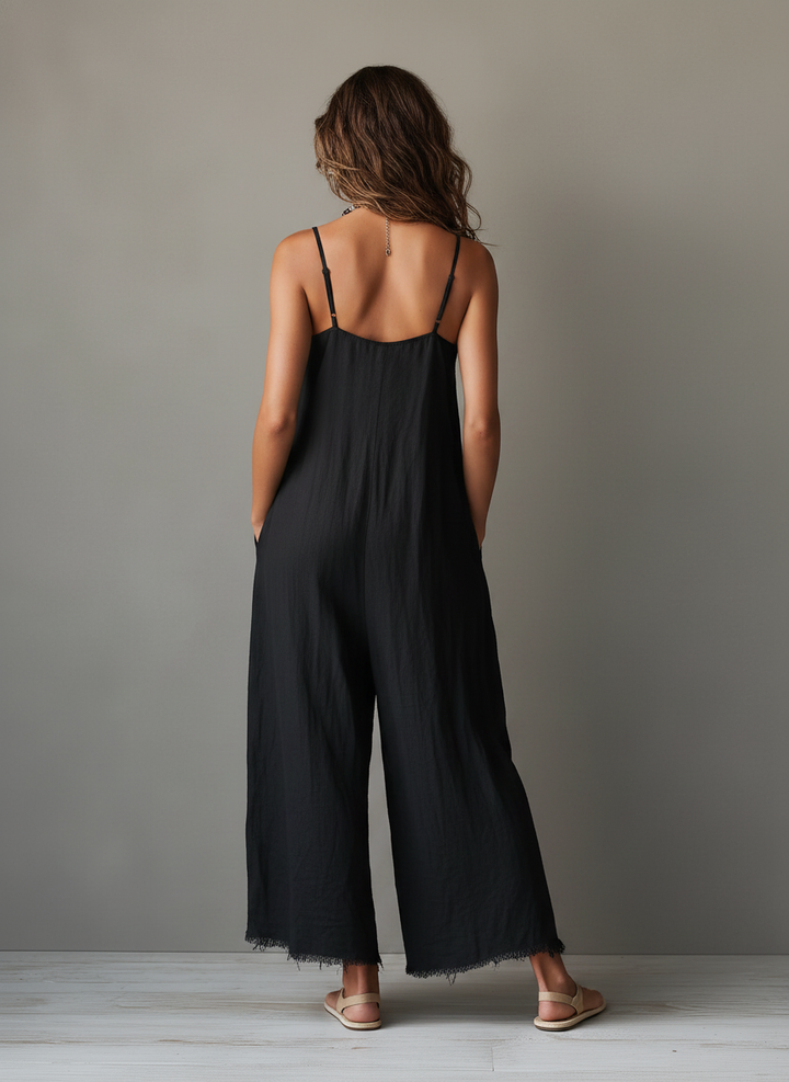 Serina | Chic Jumpsuit with Belted Waist and Wide Legs