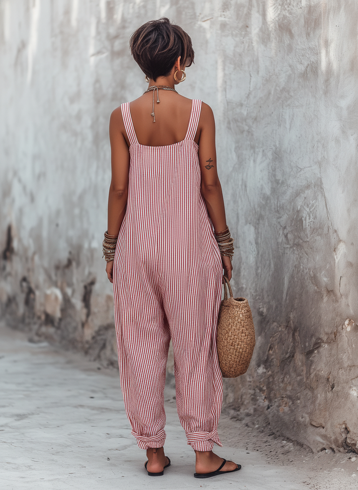 Chloe | Chic Jumpsuit with Three Quarter Sleeves and Tailored Fit