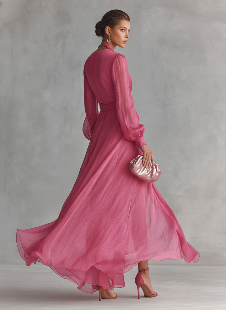 Charlee | Elegant Three Quarter Sleeve Midi Dress