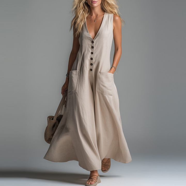 Rika | Floral Print Three Quarter Sleeve Maxi Dress