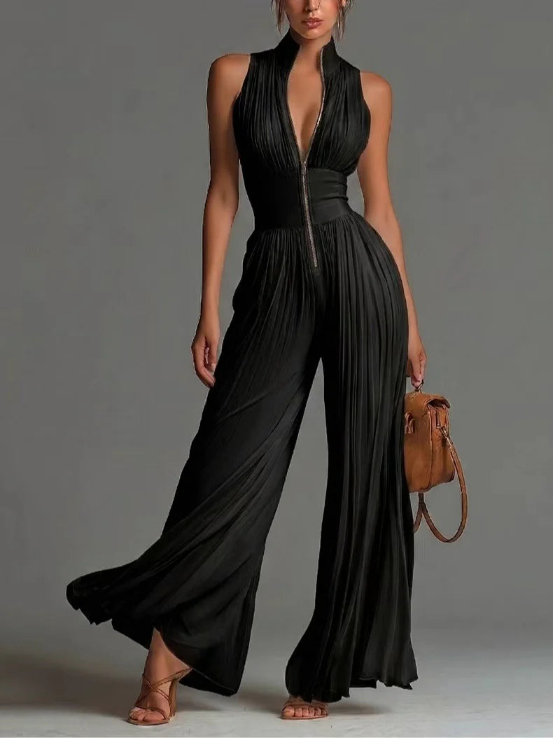 Priscilla | Elegant Jumpsuit with Belted Waist and Pockets