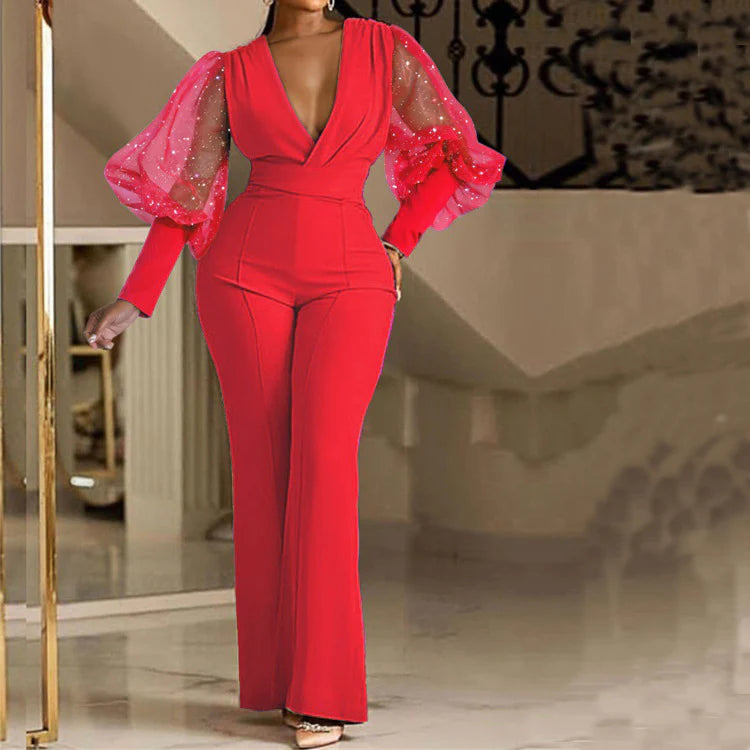 Mikaela | Elegant Jumpsuit with Three Quarter Sleeves and Tailored Fit
