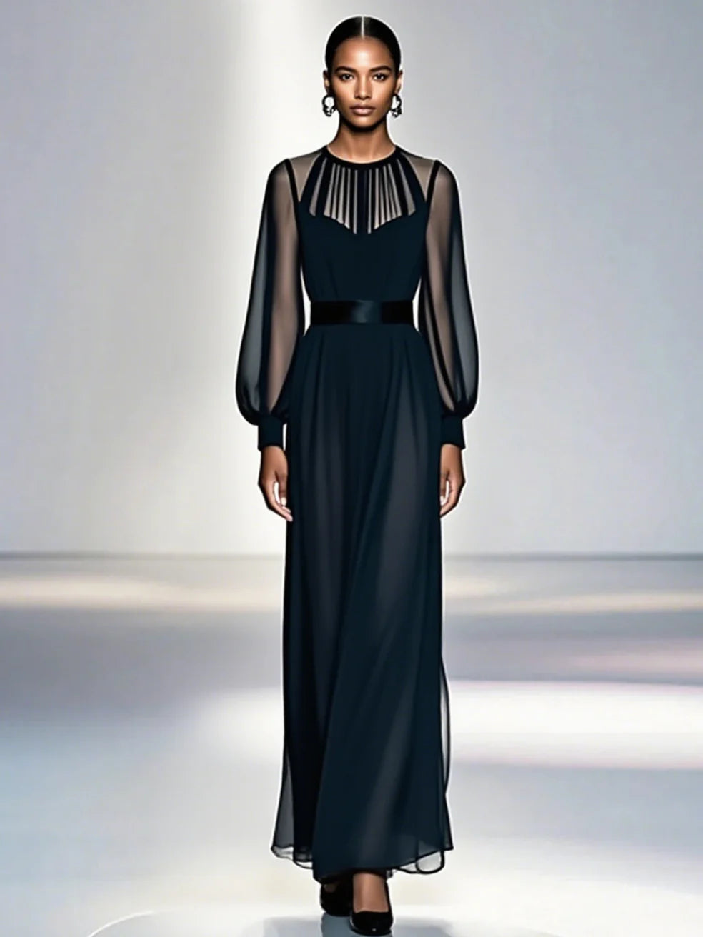 Jules | Elegant Three Quarter Sleeve Midi Dress