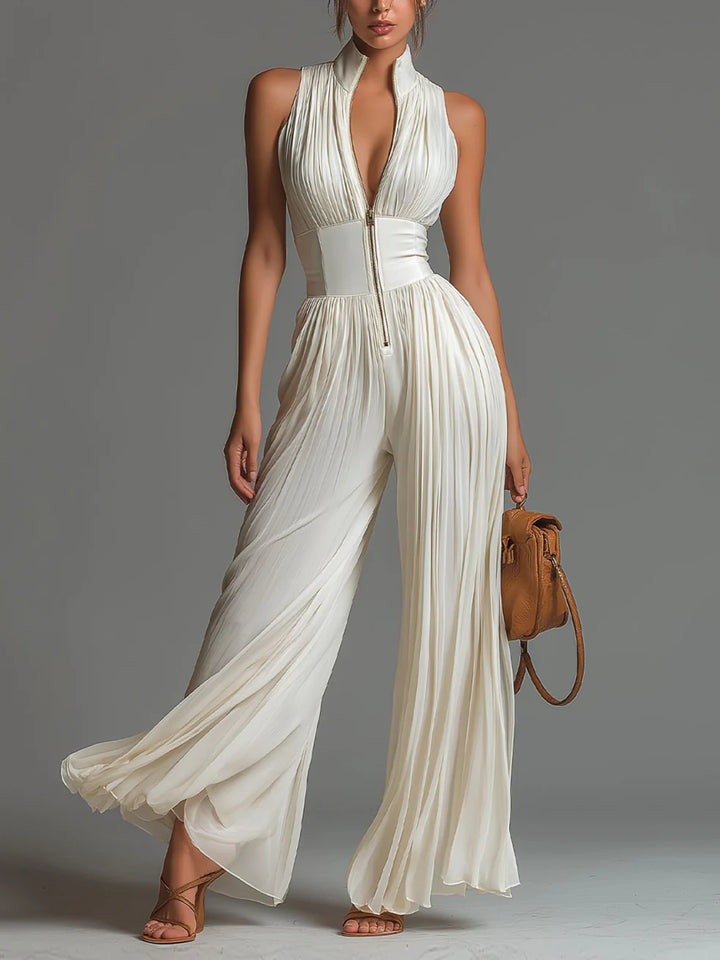 Priscilla | Elegant Jumpsuit with Belted Waist and Pockets