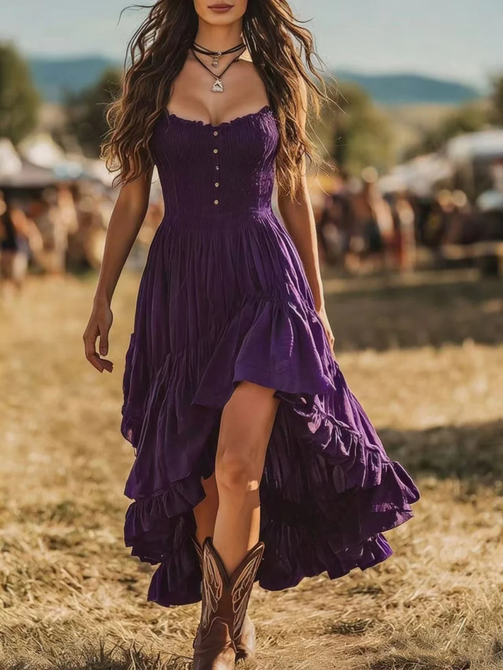 Lynette | Elegant Floral Print Maxi Dress