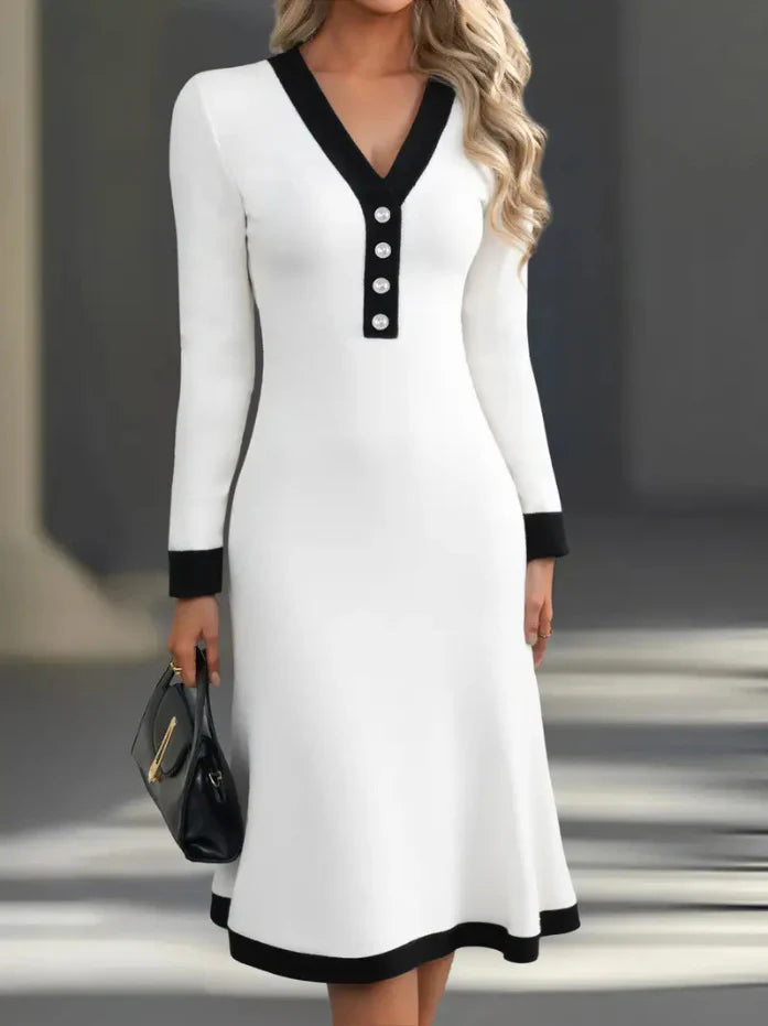 Kaylin | Stylish Long-Sleeve Midi Dress
