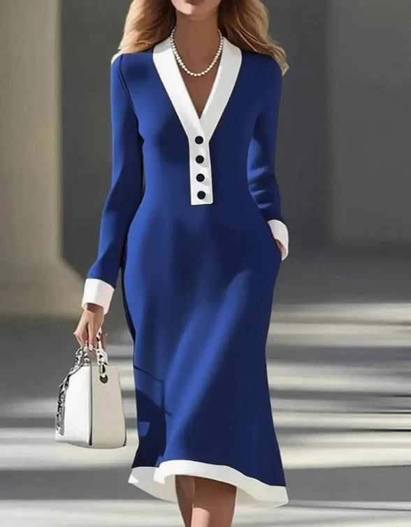 Kaylin | Stylish Long-Sleeve Midi Dress